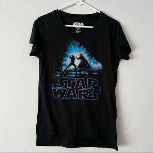 🪴 Star Wars Luke Skywalker Darth Vader Black Graphic Tee Small